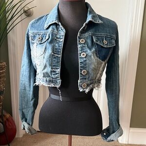 Dollhouse Distressed Blue Denim Jacket